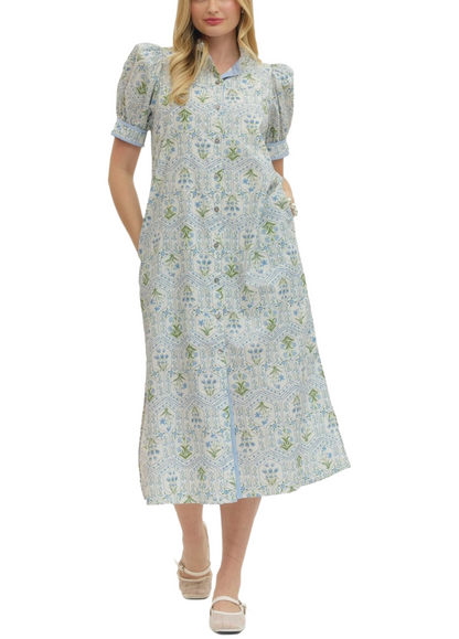Petal Sky Midi Dress