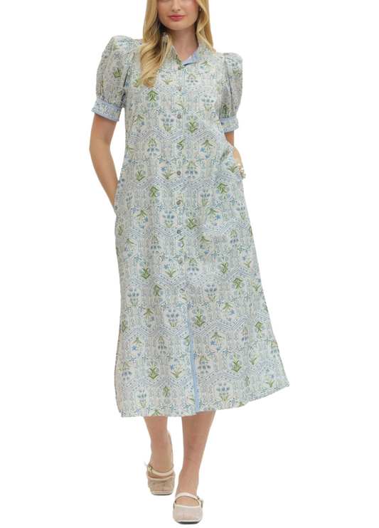 Petal Sky Midi Dress