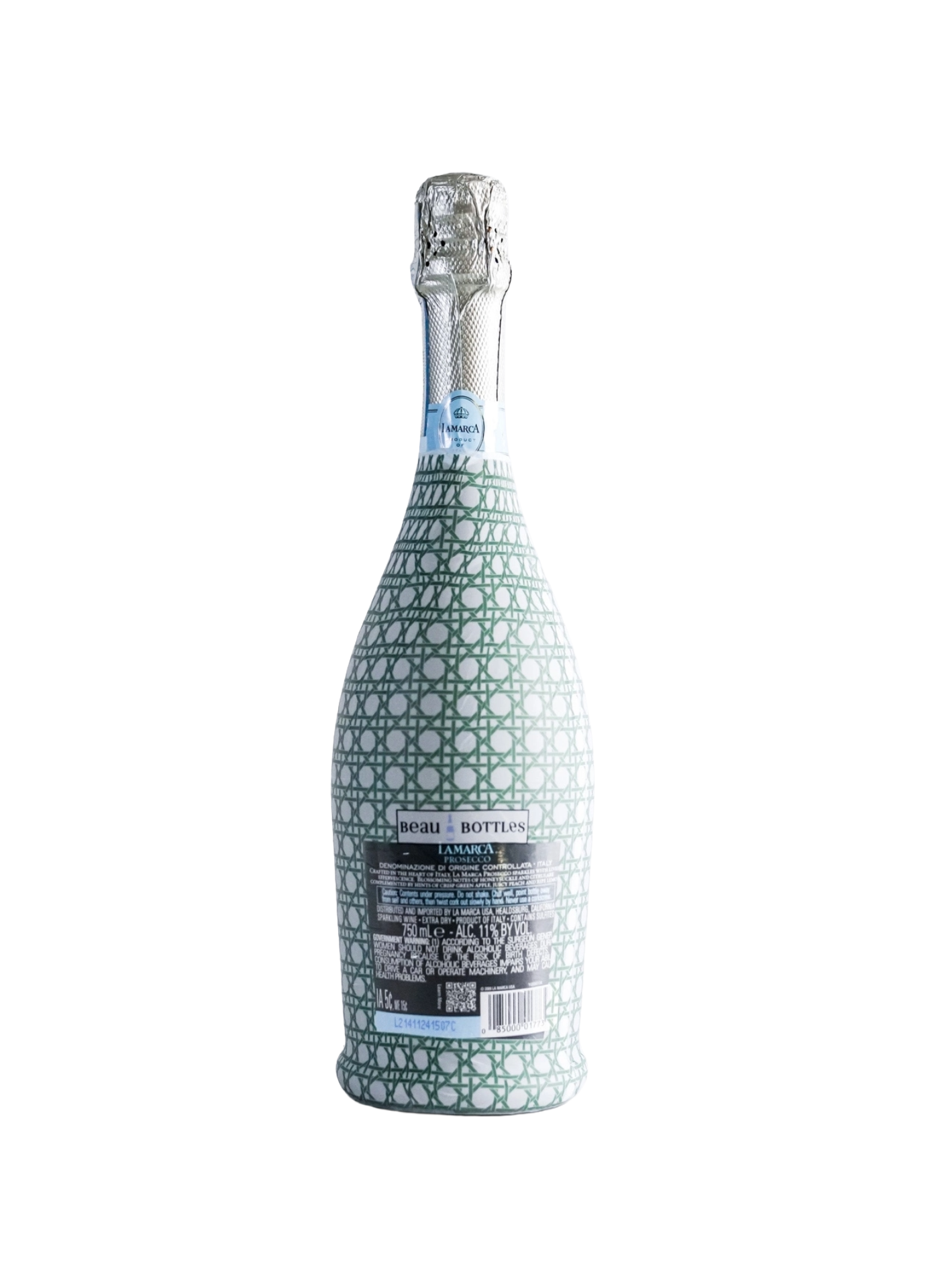 Beau Bottles Sage and White Cane - Prosecco