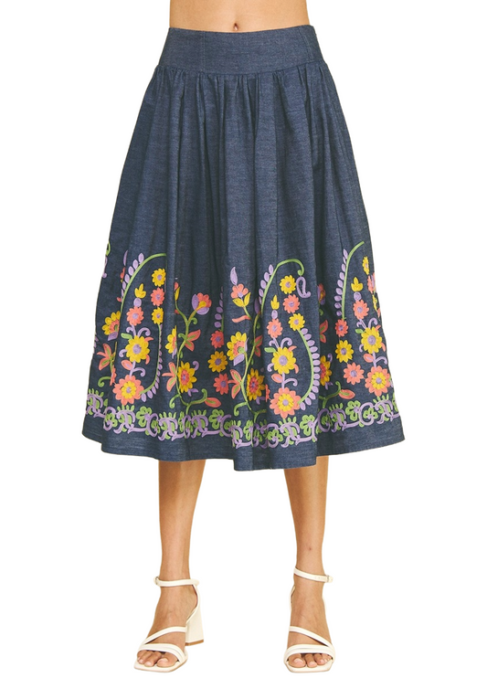 Soleil Poise Midi Skirt