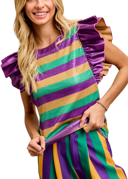 Stripe Rio Mardi Gras Top