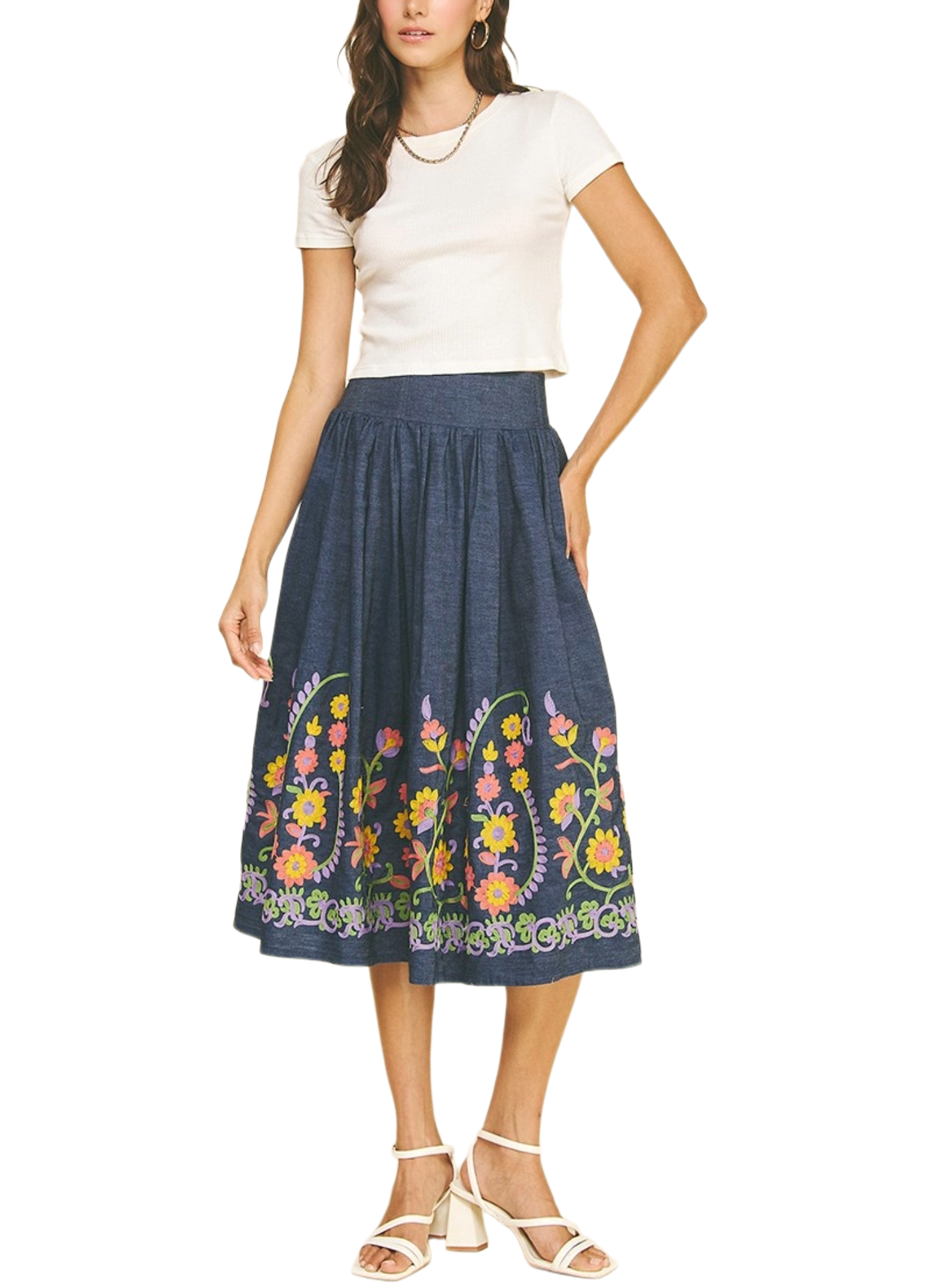Soleil Poise Midi Skirt