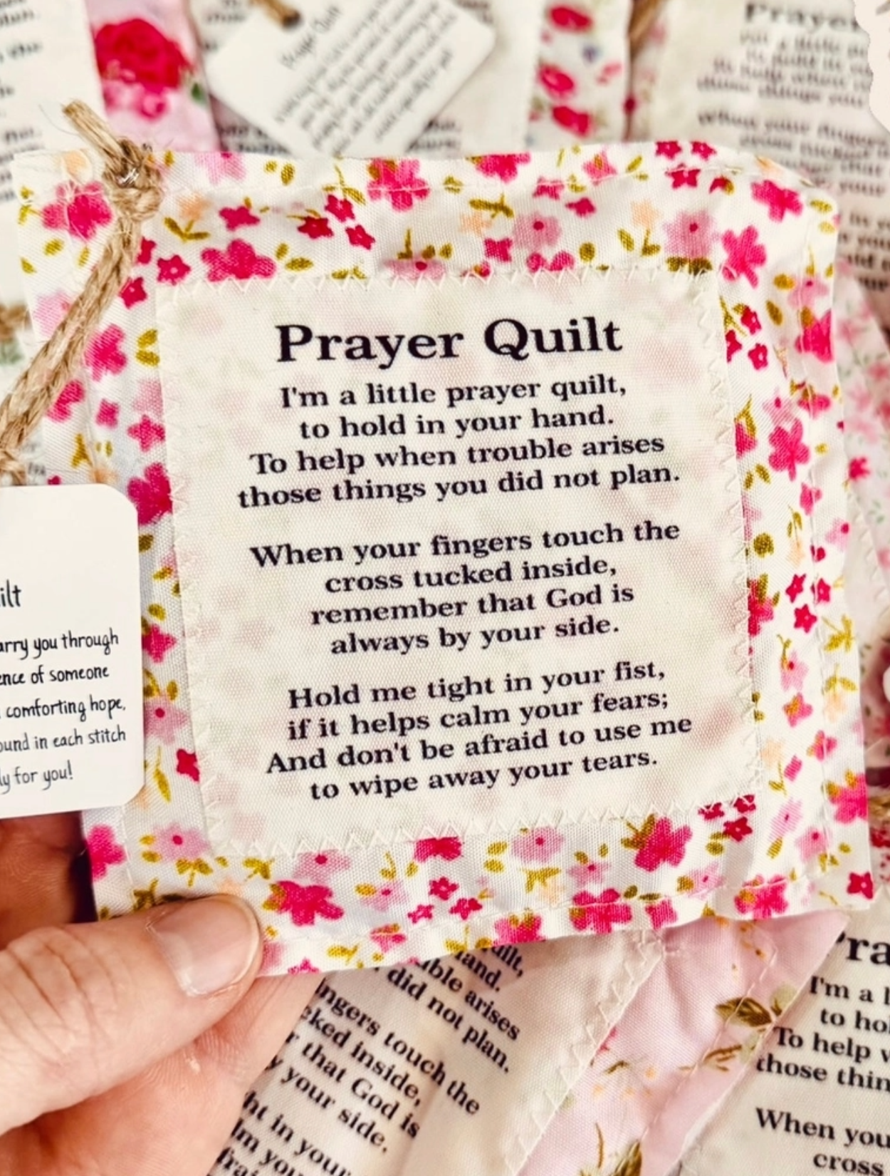 Floral Pink Pocket Prayer Quilt