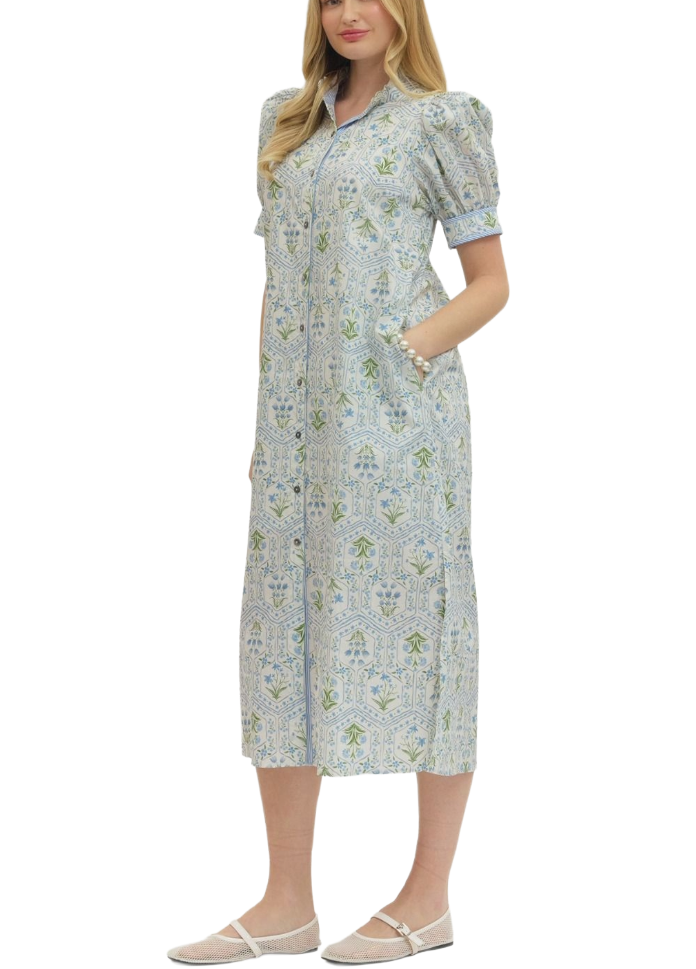 Petal Sky Midi Dress