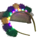 Mardi Gras Light Up PomPom Headband