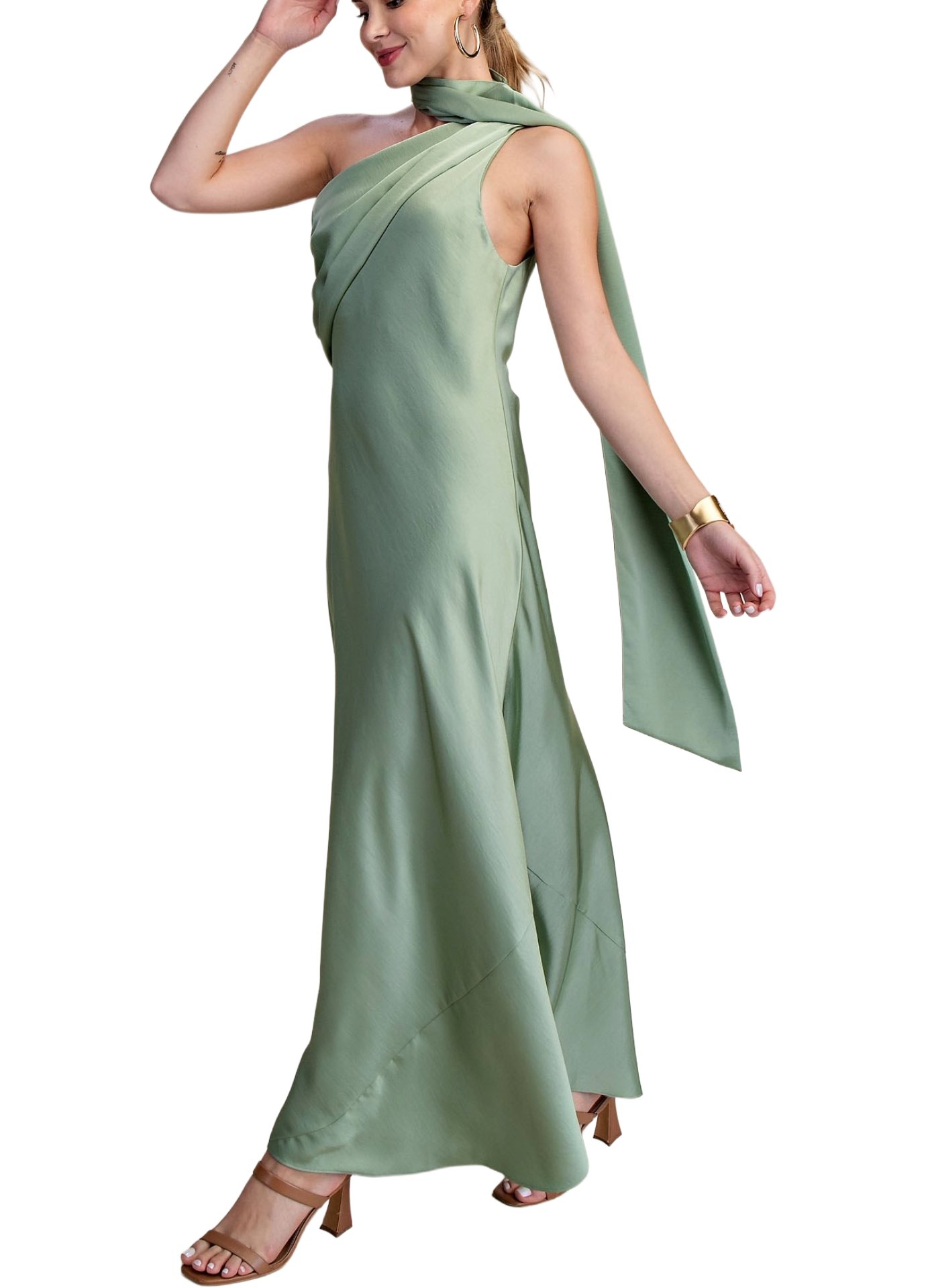Khal Draped Muffler Maxi Dress
