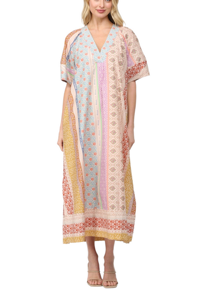 Sachi Patchwork Kaftan Dress