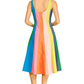 Rainbow Colorblock Midi Dress