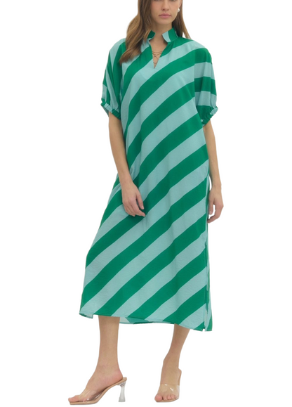 Slant Stripe Dress - Plus
