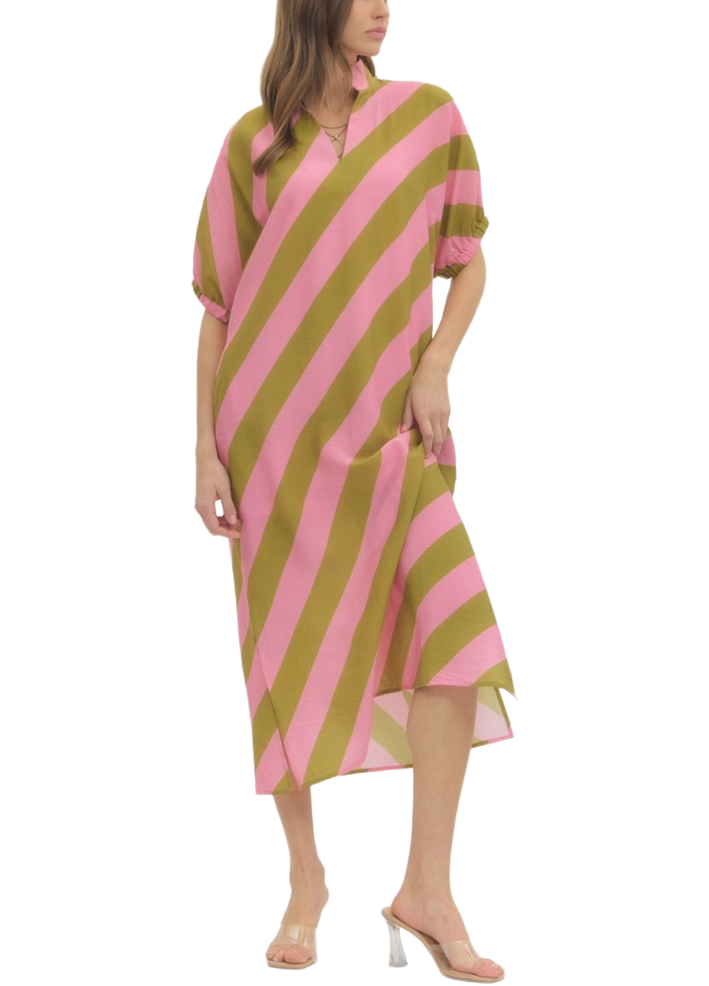 Slant Stripe Dress - Plus