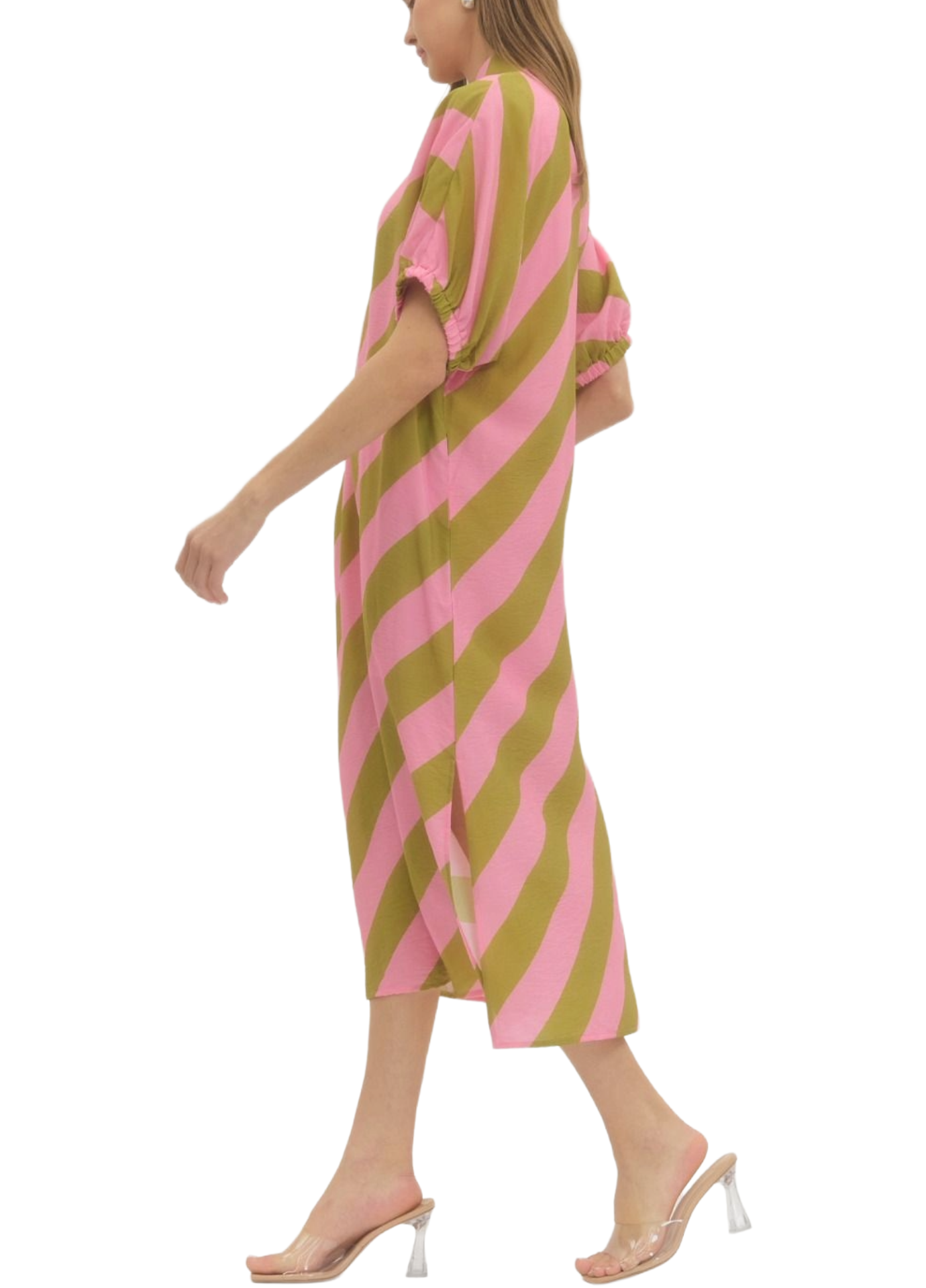 Slant Stripe Dress - Plus