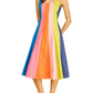 Rainbow Colorblock Midi Dress