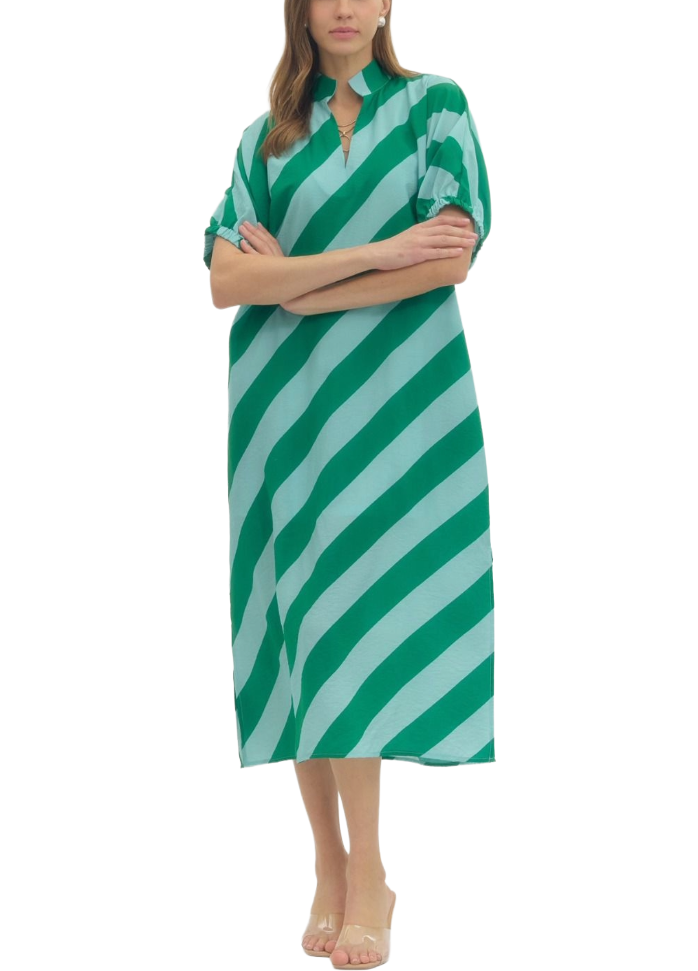 Slant Stripe Dress - Plus