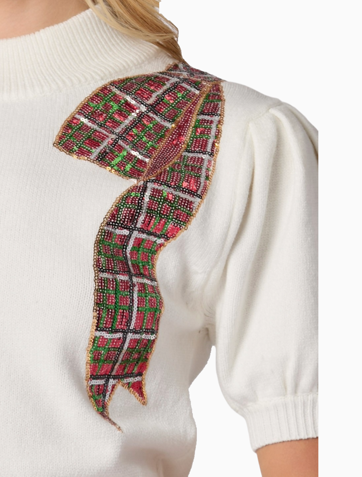 Xmas Plaid Box Sweater Top