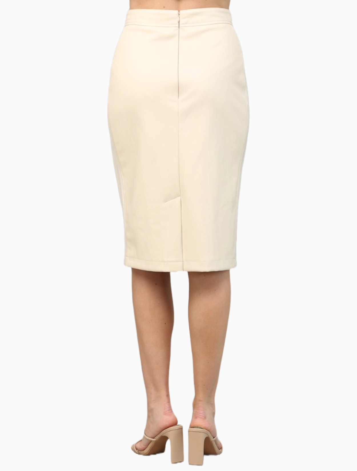 Panel Leather Pencil Skirt