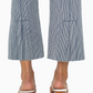 Gia Glider Navy Stripe Crop Flare Jean