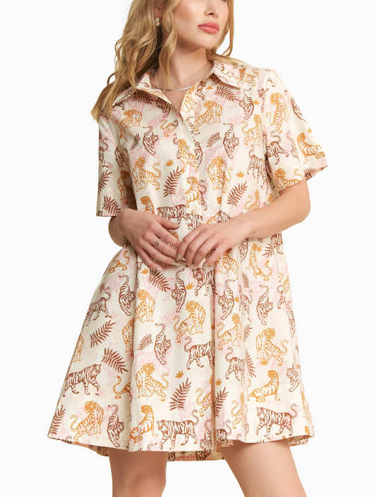 Tiger Safari Mini Dress