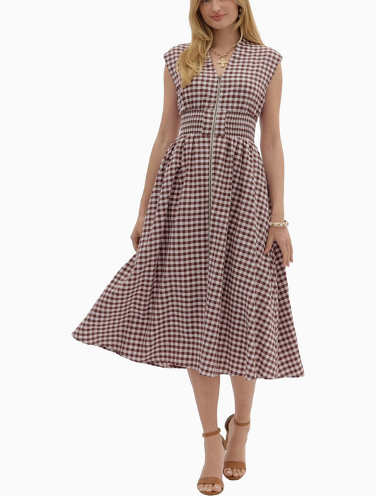 Cocoa Gingham Dress