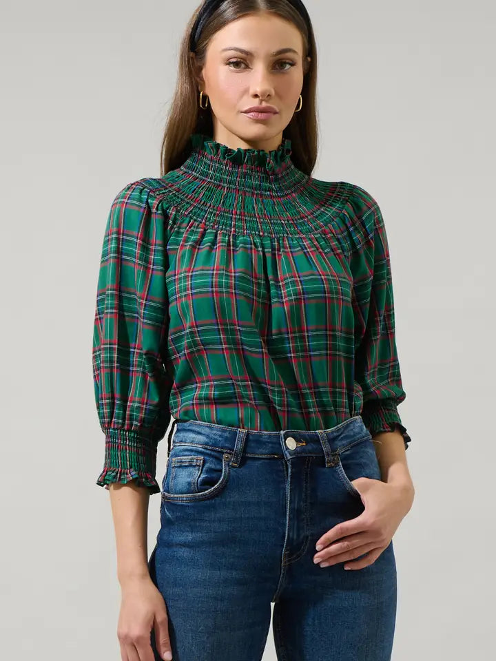 Jace Plaid Top
