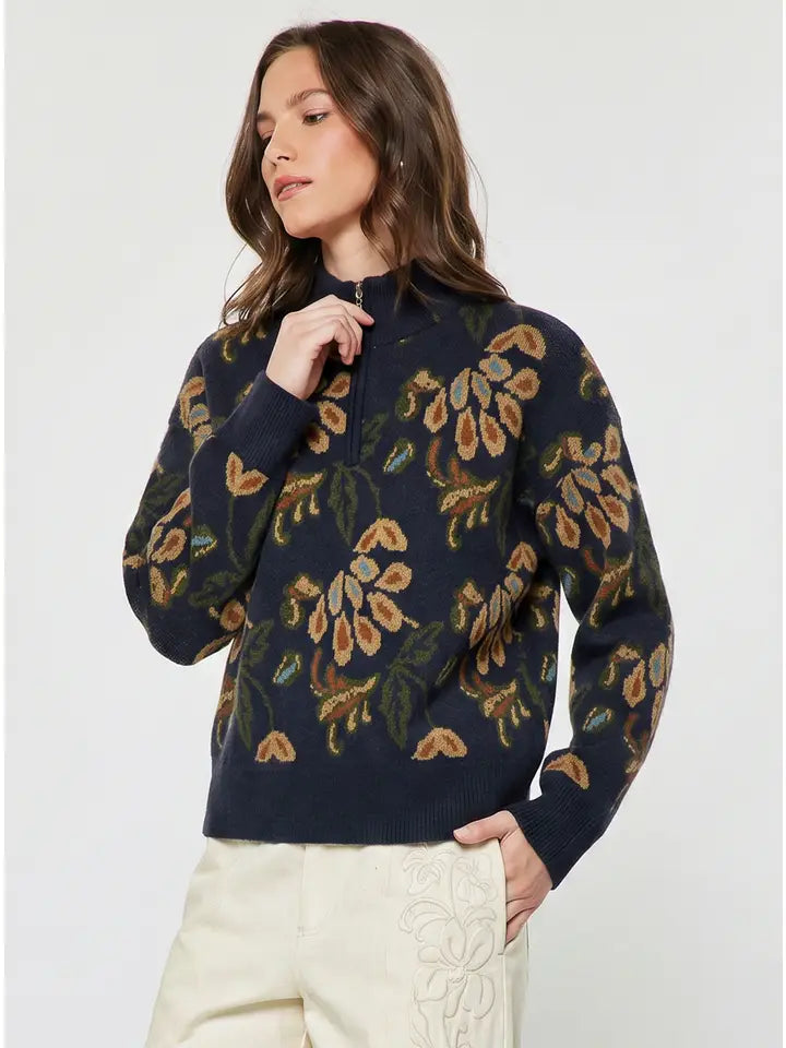 Farmers Market Stroll 1/2 Zip Top