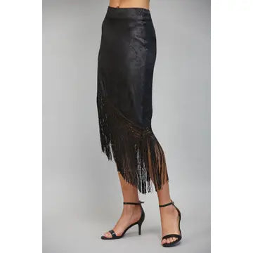 Orient Express Fringe Midi Skirt