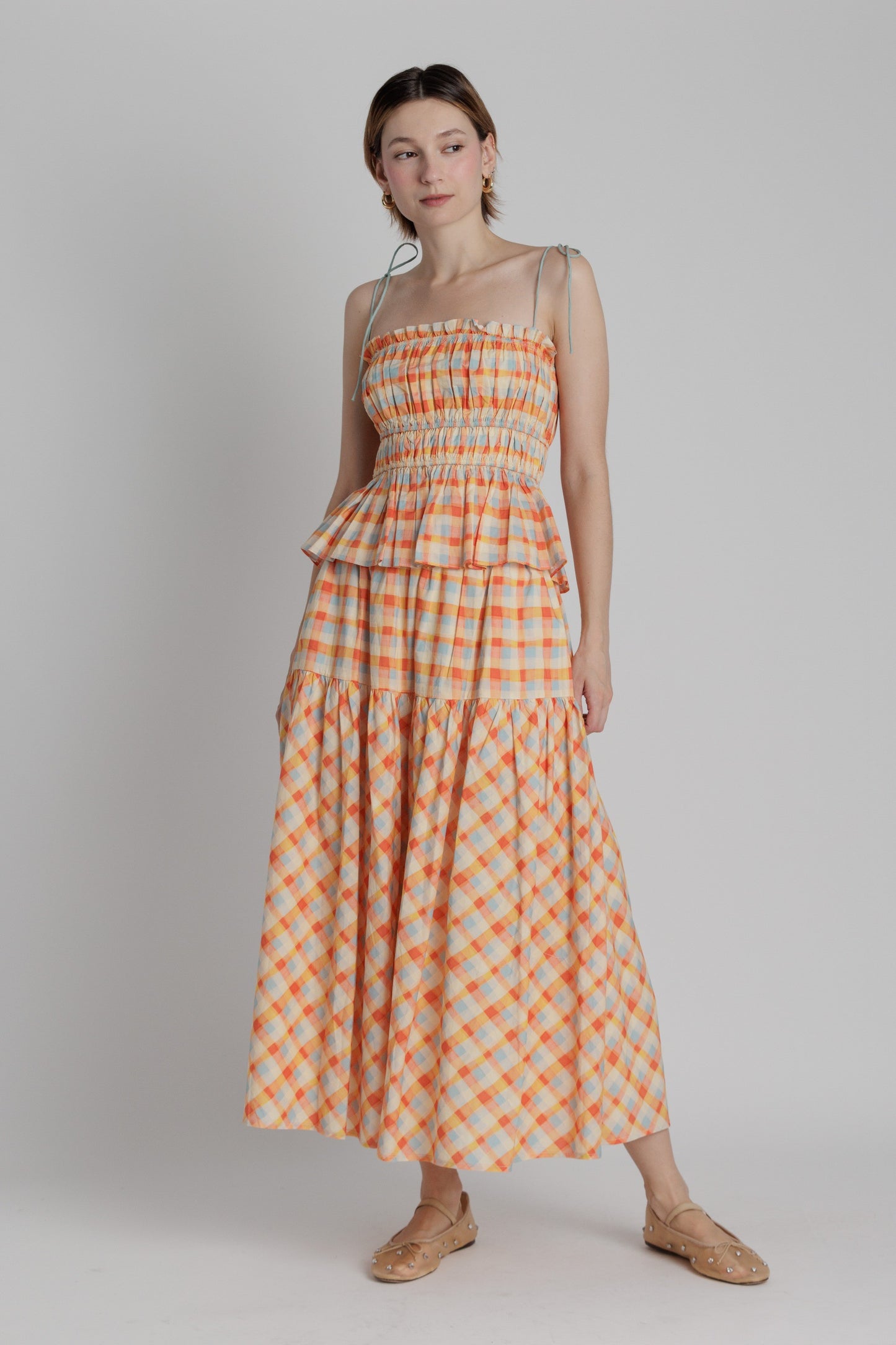 Calypso Plaid Midi Skirt