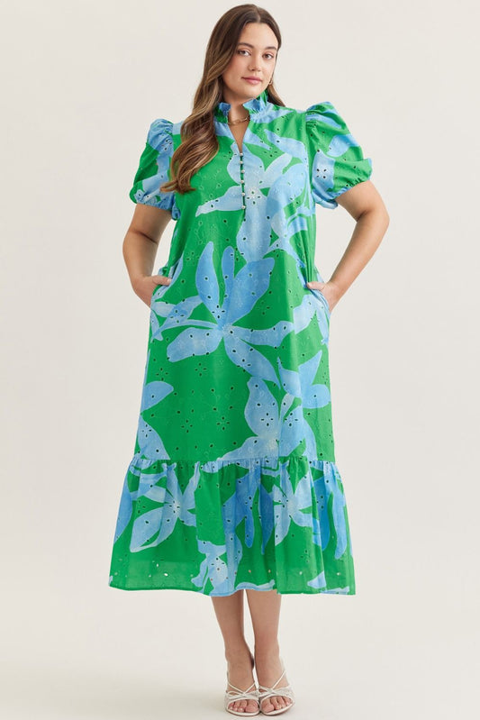 Evergreen Escape Midi Dress