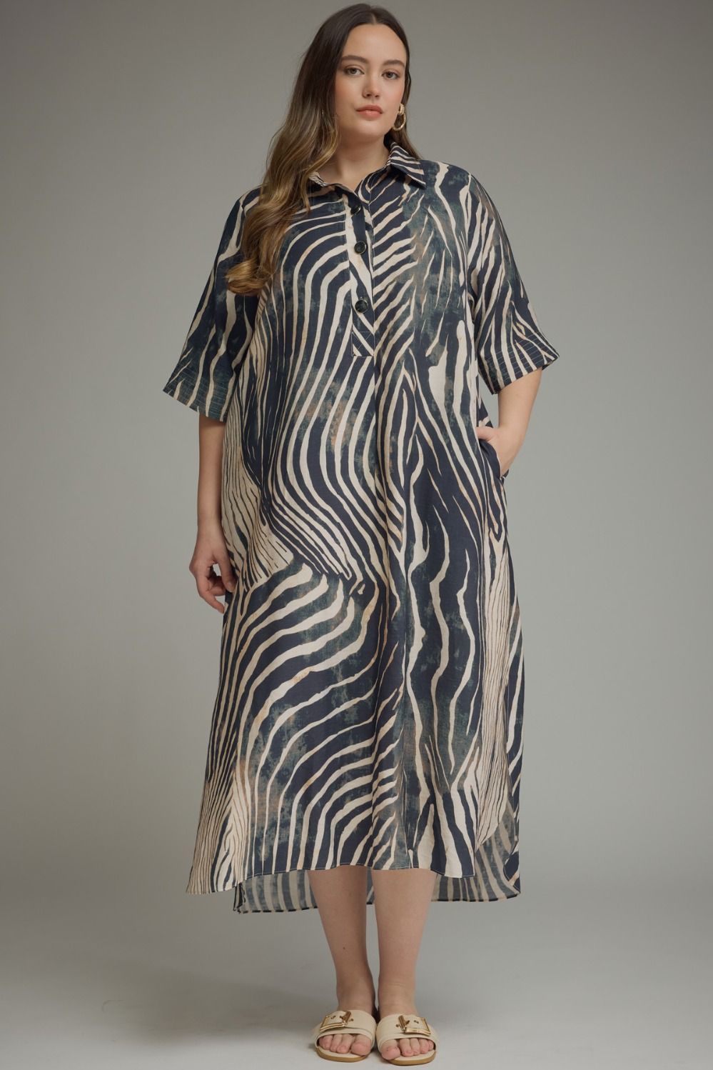 Zebra Stripes Dress-Plus