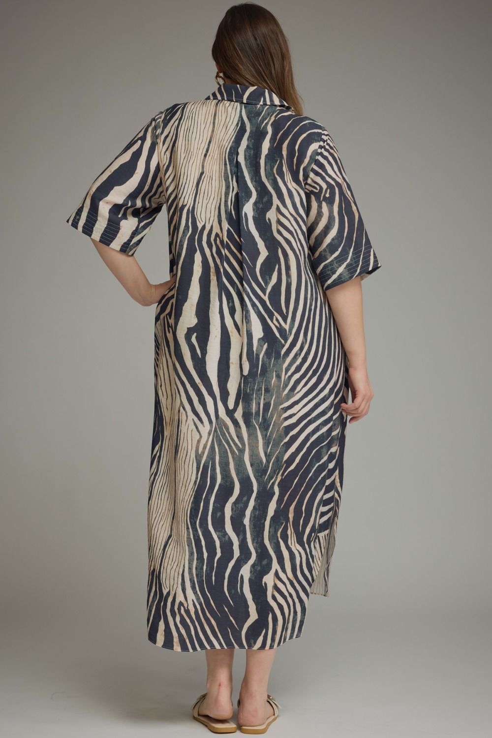 Zebra Stripes Dress-Plus