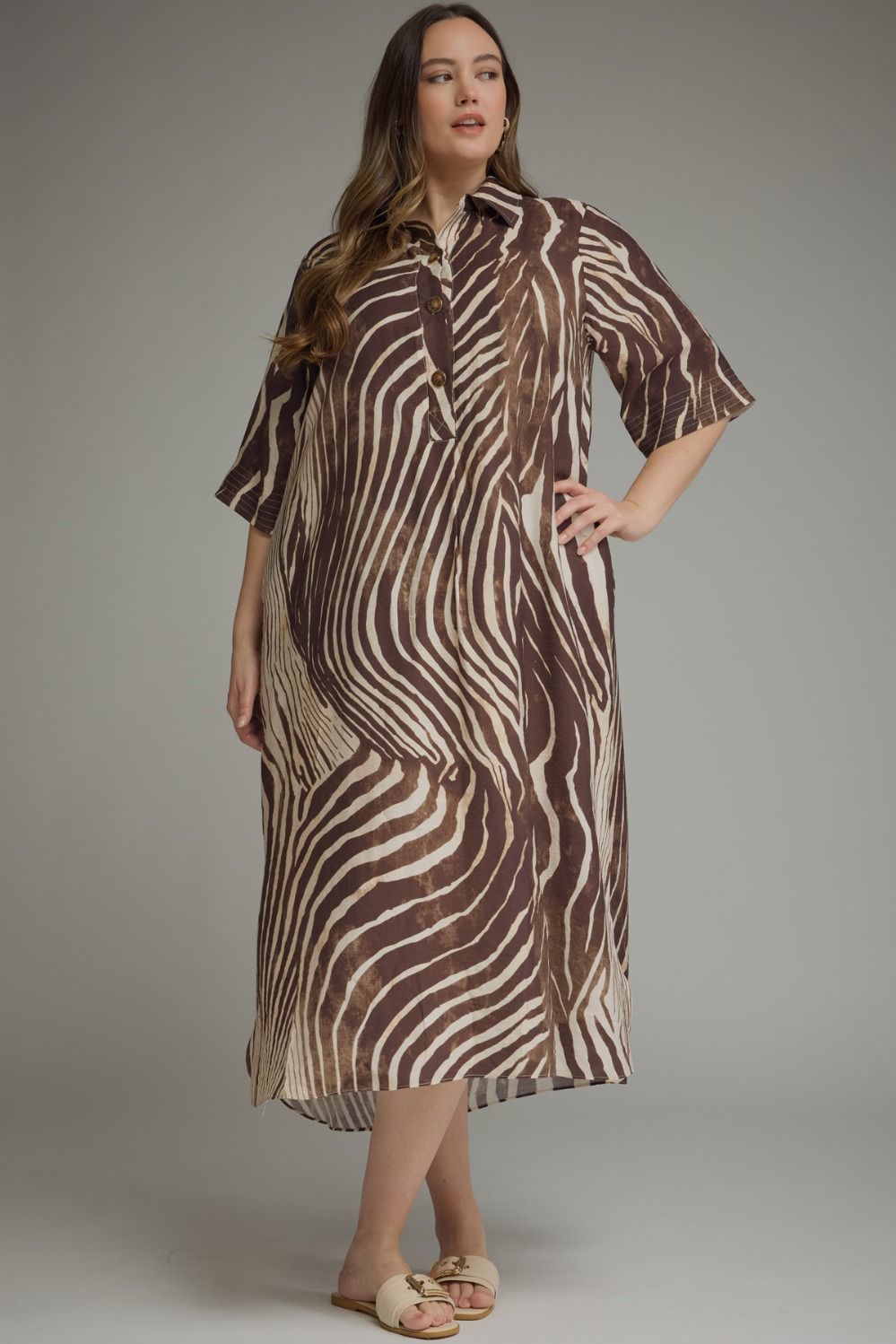 Zebra Stripes Dress-Plus
