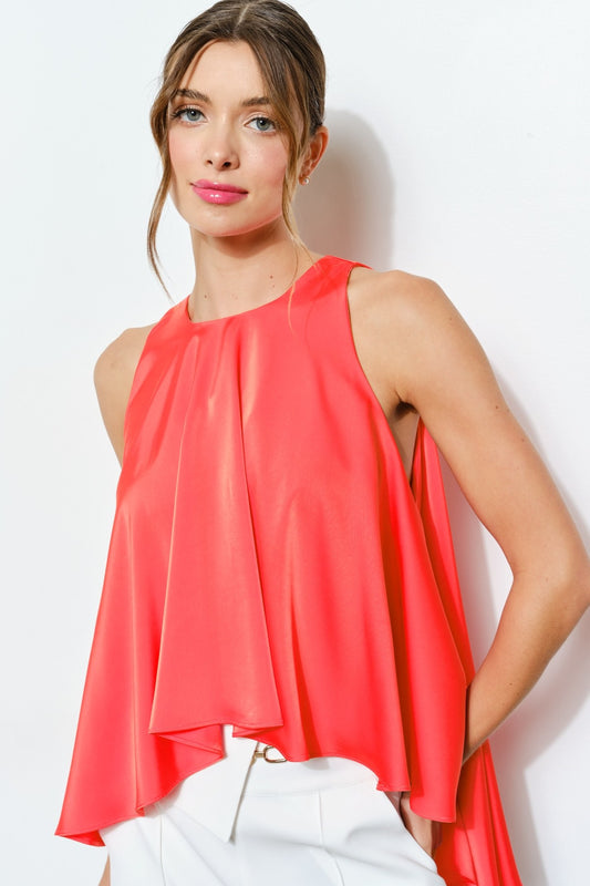 Brielle Satin High-Low Top